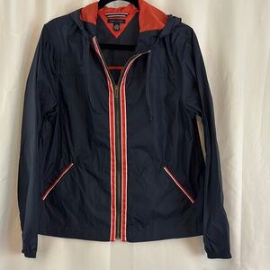 NWT Tommy Hilfiger szL lightweight Navy Hooded windbreaker Jacket